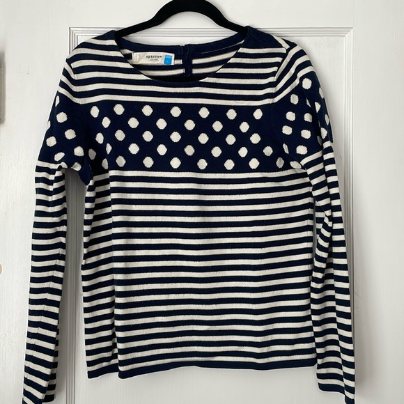 Sparrow Navy Cotton Striped Sweater - Picture 1 of 7